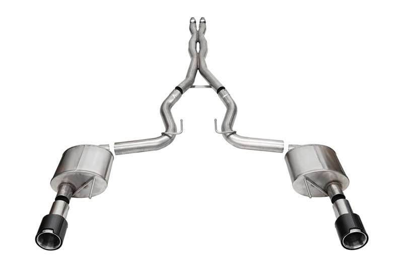 Corsa 2024 Ford Mustang GT Coupe 3in Xtreme Cat-Back Exhaust - 4.5in Carbon Fiber Tips - 21251CF Photo - Primary