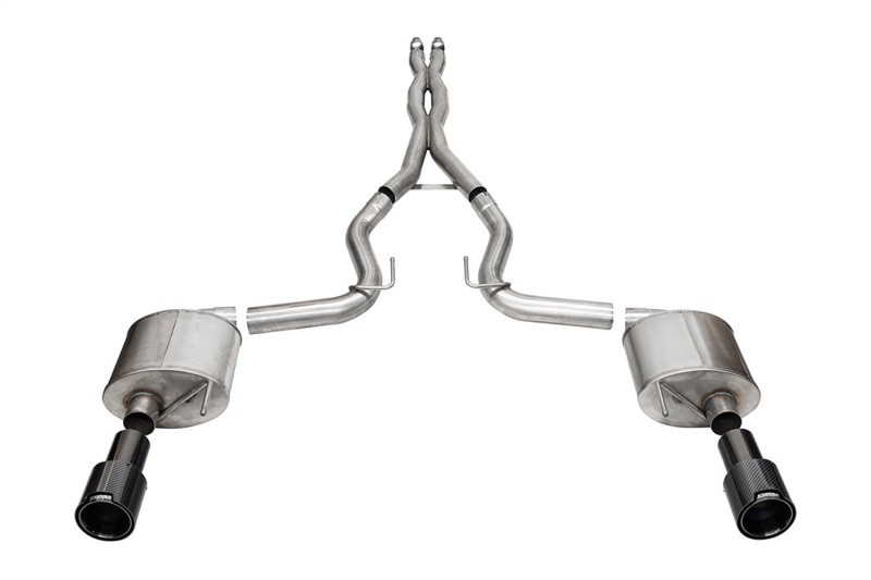 Corsa 2024 Ford Mustang GT Coupe 3in Sport Cat-Back Exhaust - 4.5in Black Carbon Fiber Tips - 21255CFBLK Photo - Primary