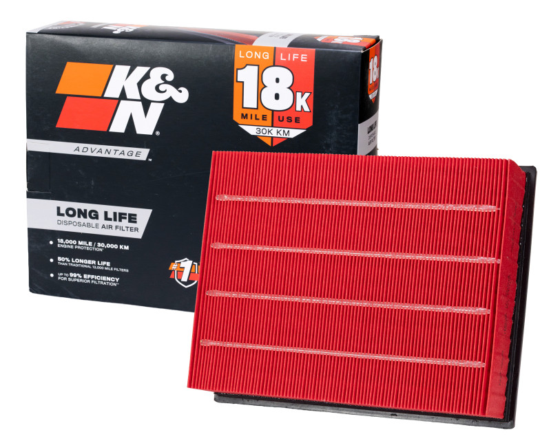 K&N Advantage Air Filter 18K Miles Audi A4/Rs4/S4 01-09 Seat Exeo 09-10 - KNA-2209 Photo - out of package