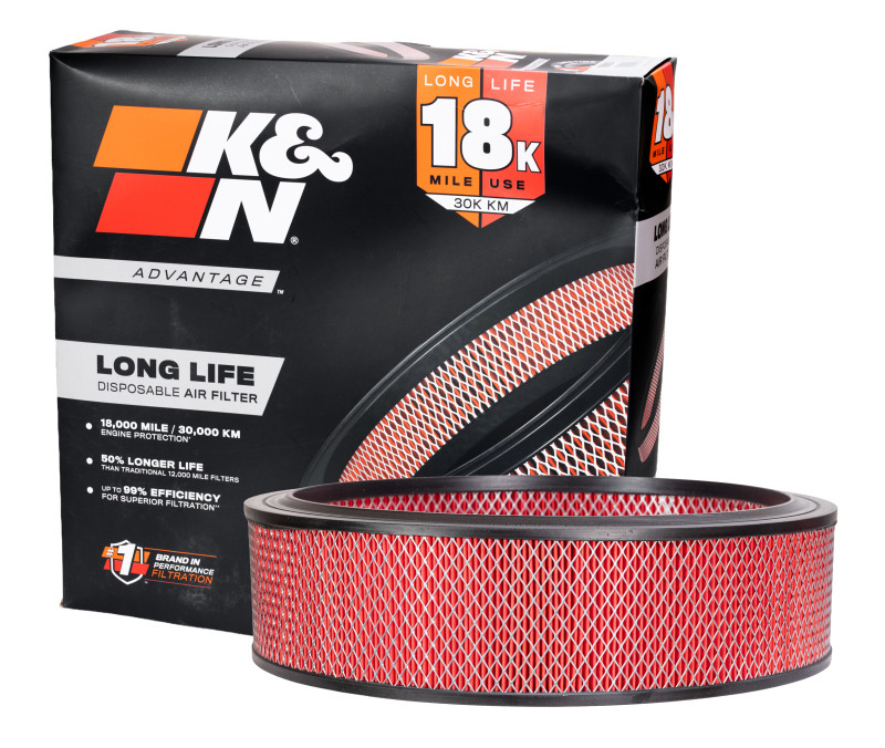 K&N Advantage Air Filter 18K Miles Gm Cars & Trucks V8-260 350 1978-1980 - KNE-1690 Photo - out of package