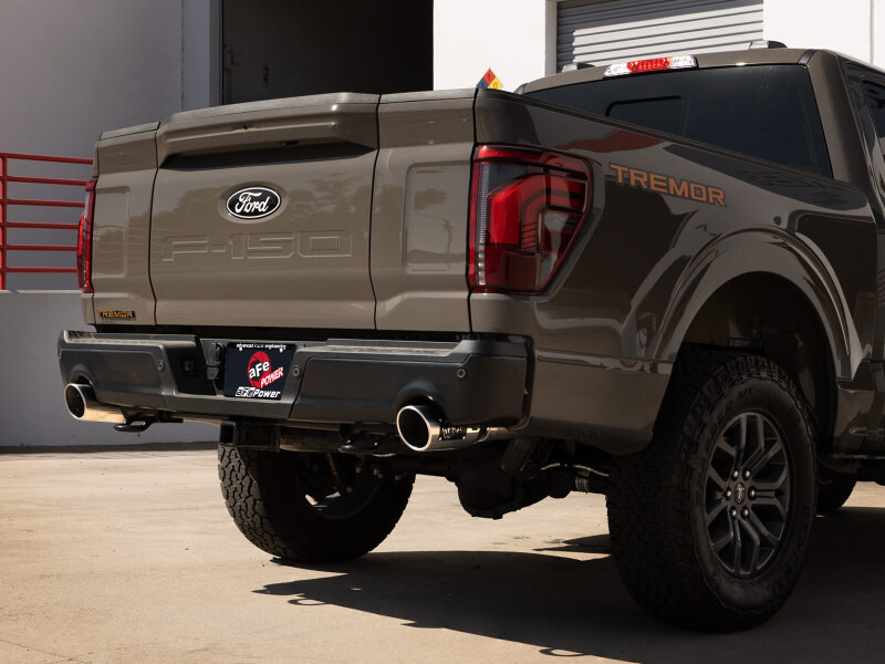 aFe 21-26 Ford F150 Tremor Vulcan Series 3IN 304SS Cat-Back Exhaust Dual Rear Exit w/Polished Tip - 49-33157-P Photo - Mounted