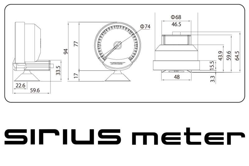 GReddy Sirius Meter - Fuel Pressure 0/6.0kPa 74mm Analog Gauge (w/Fuel Press Sensor & Harness Set) - 16001734 Photo - Close Up
