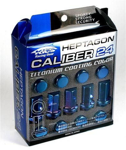 Project Kics 12X1.50 Titanium Blue Caliber Lug Nut - WHPC01 Photo - Primary