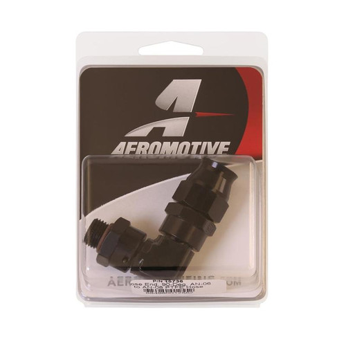 Aeromotive PTFE Hose End - AN-06 to AN-08 Hose - 90 Deg - Black Anodized - 15736 User 1
