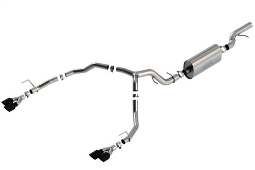 Borla 21-22 Chevrolet Tahoe 6.2L V8 2/4WD 4DR T-304 SS Touring Cat-Back Exhaust w/ Black Chrome Tips - 140858BC Photo - Primary