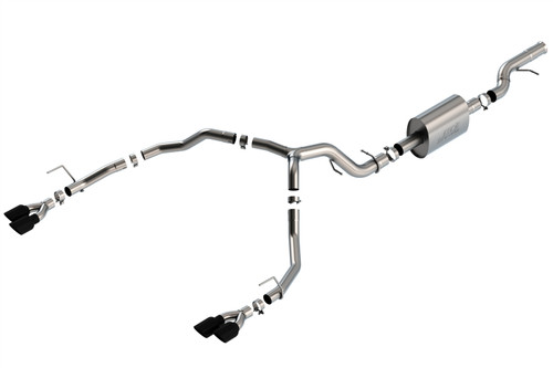 Borla 21-22 Chevrolet Tahoe 6.2L V8 2/4WD 4DR T-304 SS S-Type Cat-Back Exhaust w/ Black Chrome Tips - 140859BC Photo - Primary