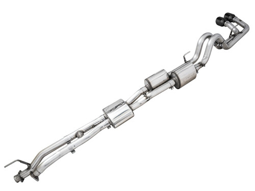 AWE 16-22 Toyota Tacoma 0FG Catback Exhaust w/ BashGuard - Dual Diamond Black Tips - 3015-33826 Photo - Primary