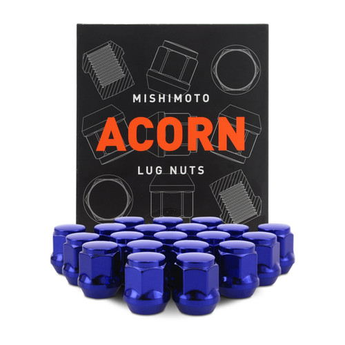 Mishimoto Steel Acorn Lug Nuts M12 x 1.5 - 20pc Set - Blue - MMLG-AC1215-20BL Photo - Primary