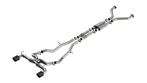 Borla 22-24 Nissan Z 2.5in ATAK Cat Back Exhaust 4.5in Tip - Carbon Fiber Black Anodized - 140930CFBA Photo - Primary