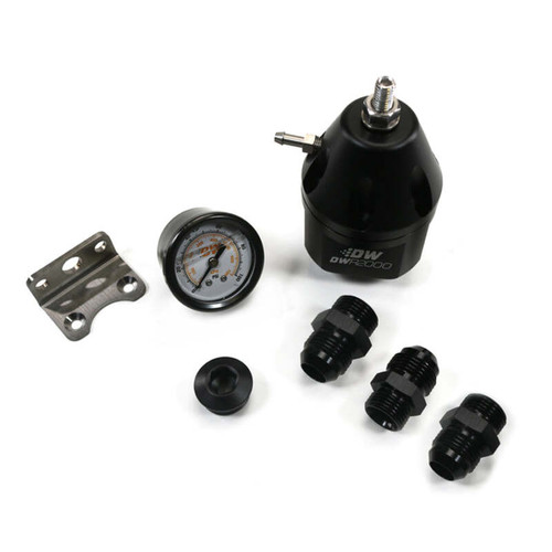 DeatschWerks DWR2000 AFPR + Pressure Gauge + 10AN Fittings - Anodized Black - 6-2000-FRB-1010 Photo - Primary