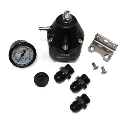 DeatschWerks DWR2000 AFPR + Pressure Gauge + 10AN & 8AN Fittings - Anodized Black - 6-2000-FRB-108 Photo - Primary