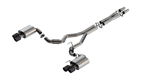 Borla 2024 Ford Mustang GT 5.0L V8 3 in ATAK Catback Non-Active Exhaust- Carbon Fiber Quad Tip - 140970CFBA Photo - Primary
