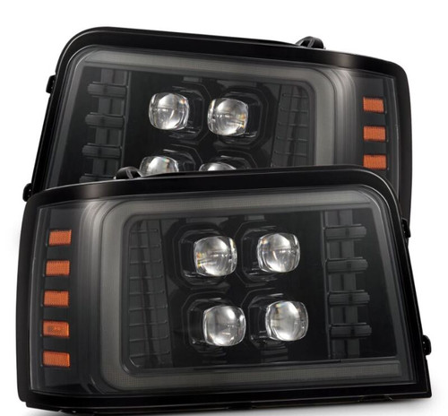 AlphaRex 92-96 Ford F-Series/Bronco NOVA-Series LED Proj Headlight Alpha-Bk w/Actv Light SS & SBDRL - 880269 Photo - Primary