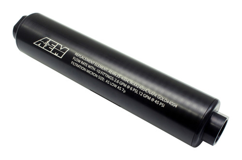 AEM Universal High Flow -10 AN Inline Black Fuel Filter - 25-201BK Photo - Primary