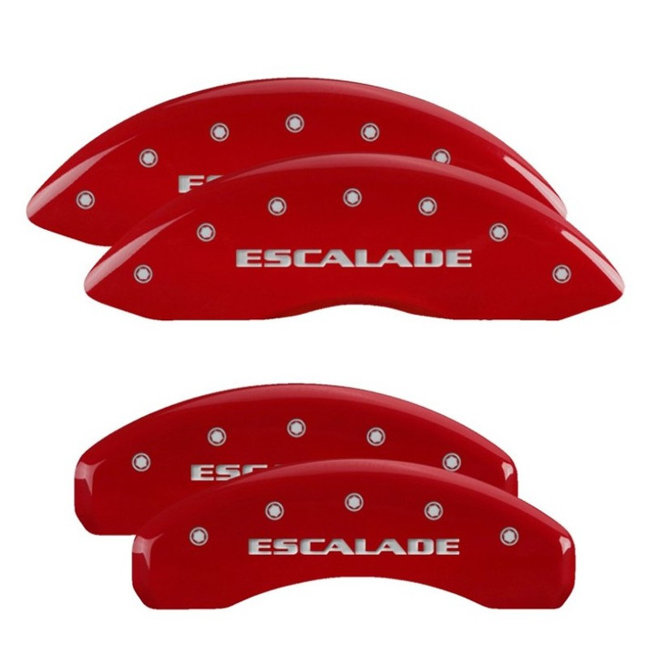 MGP 4 Caliper Covers Engraved Front & Rear 2021 Escalade Red finish silver ch - 35029SESCRD User 1
