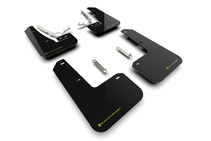 Rally Armor 2022 MK8 Volkswagen Golf GTI/R Black UR Mud Flap w/ Green Logo - MF80-UR-BLK/CGN Photo - Primary