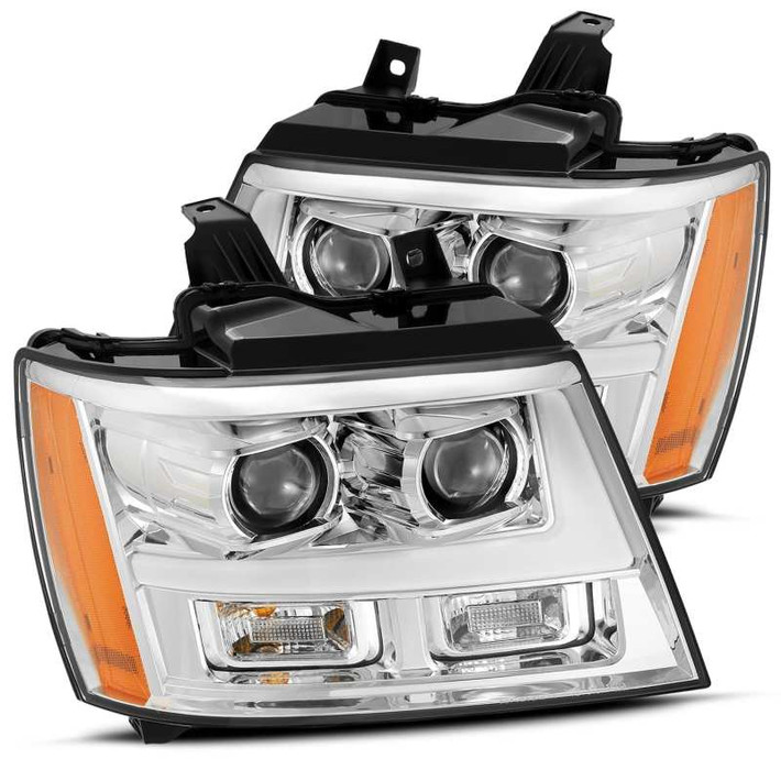 AlphaRex 07-14 Chevrolet Tahoe/Suburban LUXX Series LED Projector headlights Chrome w/DRL/Sequential - 880296 Photo - Primary