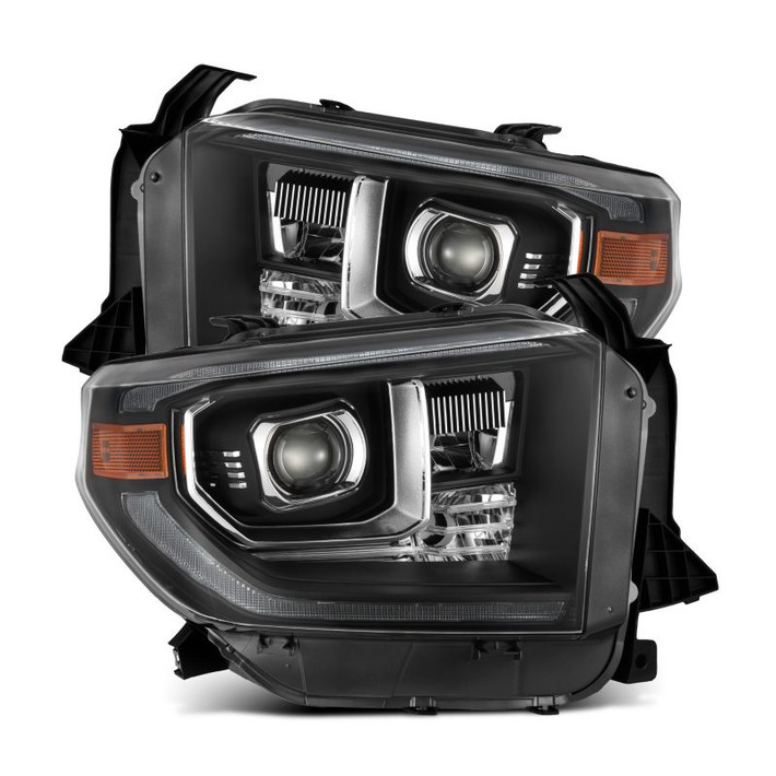 AlphaRex 14-21 Toyota Tundra LUXX-Series LED Proj Headlights Blk w/Actv Light & Seq. Sig + DRL - 880835 Photo - Primary