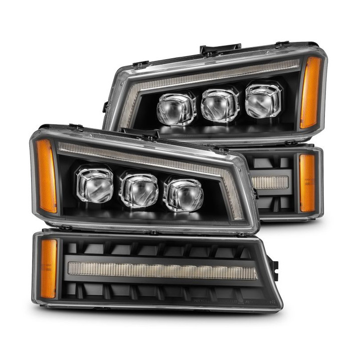 AlphaRex 03-06 Chevy Silverado 1500/2500HD/3500HD/Avalanche Black NOVA LED Proj Headlights - 880256 Photo - Primary