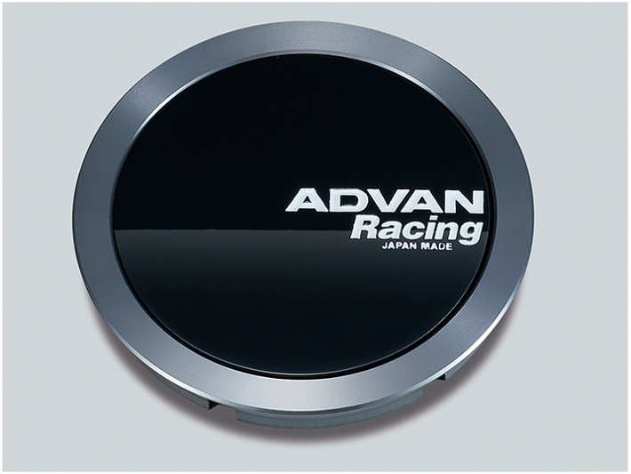 Advan 73mm Flat Centercap - Gloss Black/Hyper Ring+White Letters - YV4828 User 1