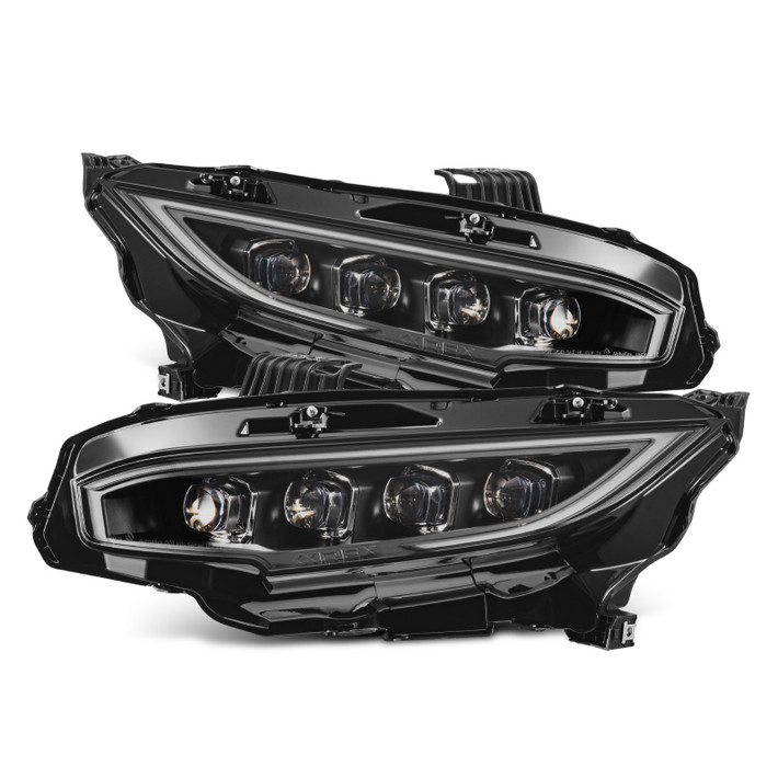 AlphaRex 16-21 Honda Civic NOVA-Series LED Proj Headlights Blk w/Activation Light & Seq.Sig / SB DRL - 880491 Photo - Primary