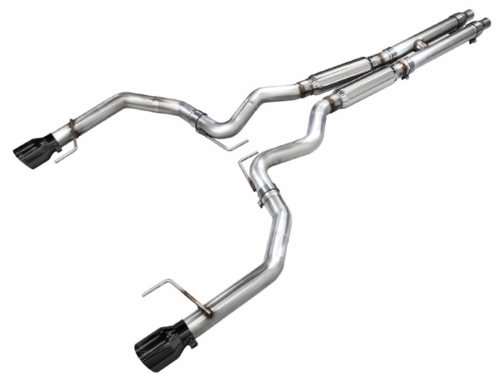 AWE 2024 Ford Mustang GT Fastback S650 RWD Track Edition Catback Exhaust w/ Dual Diamond Black Tips - 3020-33650 Photo - Primary