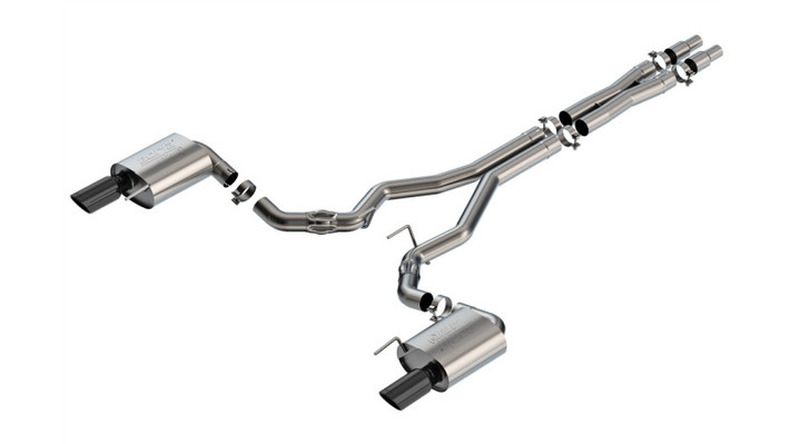 Borla 2024 Ford Mustang GT 5.0L V8 w/o Active Exhaust ATAK Cat-Back Exhaust System - Black Chrome - 140961BC Photo - Primary
