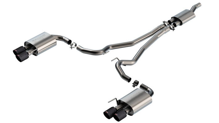 Borla 2024 Ford Mustang 2.3L Ecoboost S-Type Catback Exhaust CF BA w/ Quad Tips - Non-Active - 140981CFBA Photo - Primary