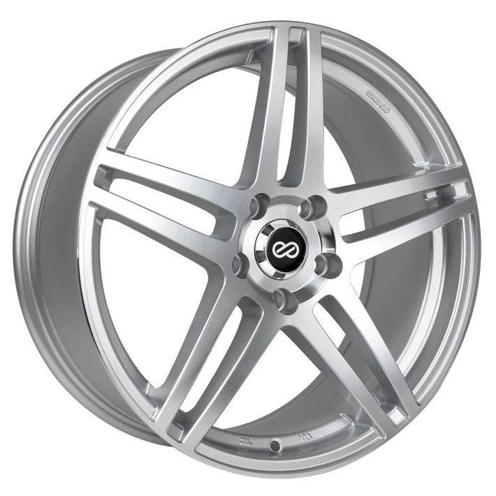 Enkei RSF5 18x8 40mm Offset 5x100 Bolt Pattern 72.6mm Bore Dia Silver Machined Wheel - 479-880-8040SM Photo - Primary