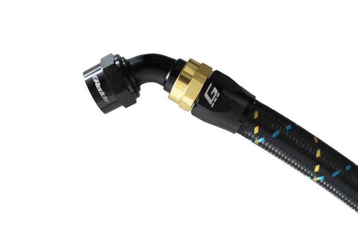 GReddy AN08 60 DEGREE HOSE END SWIVEL BLACK/GOLD ANODIZED - 12800860 Photo - Primary