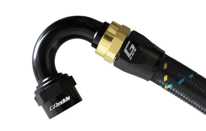 GReddy AN12 150 DEGREE HOSE END SWIVEL BLACK/GOLD ANODIZED - 12801215 Photo - Primary