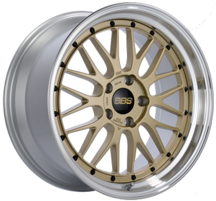 BBS LM 18x9 5x114.3 ET25 CB 71.6 Gold Center / Diamond Cut Lip Wheel - LM194GPK Photo - Primary