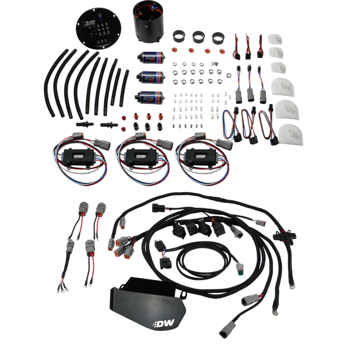 DeatschWerks 09-24 Nissan GT-R X3 Triple Pump Module w/ Triple DW810 Pumps/Controllers/PNP Harness - 9-811-C105-7021-PNP Photo - Primary