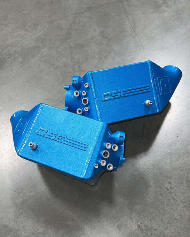 CSF 12-16 BMW M5 (F10) / 12-18 BMW M6 (F06/F12/F13) Twin Charge-Air-Cooler Set - Caliper Blue Candy - 8109MCBC Photo - Primary