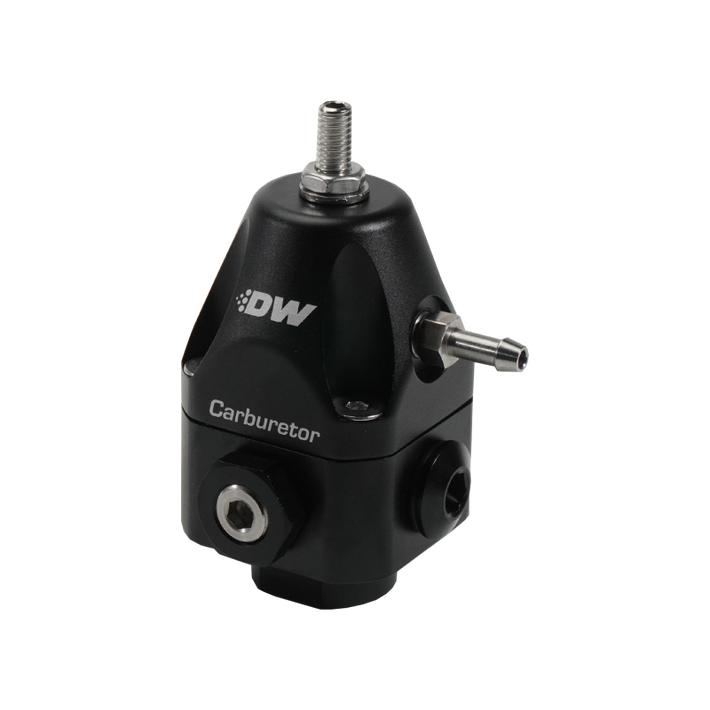 DeatschWerks Compact Carburetor Adjustable Fuel Regulator 6AN x4 Inlets - 6AN Return - Black - 6-0550-FRB Photo - Primary