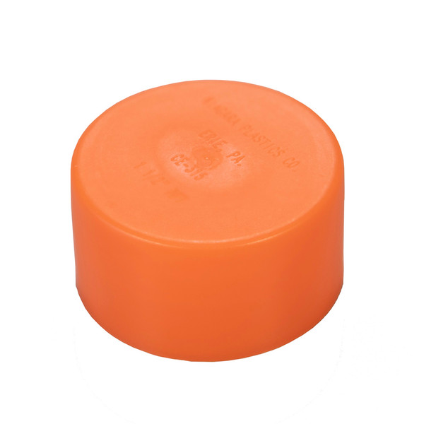 1 1/2" Slip On Plastic Orange Caps