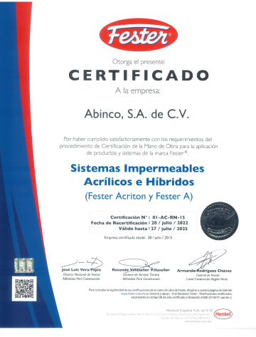 Certificaciones