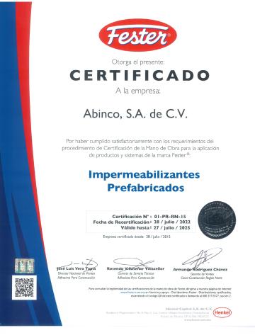 Certificaciones