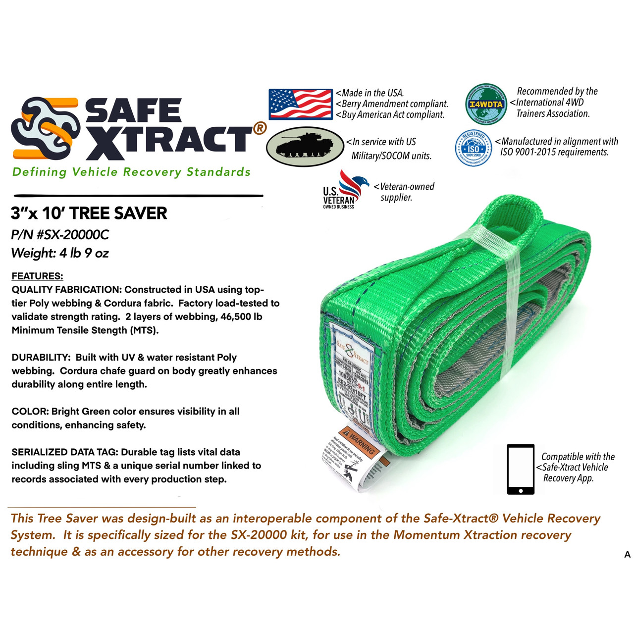 SX-20000C 3" x 10' Tree Saver (46,500 lb MTS)