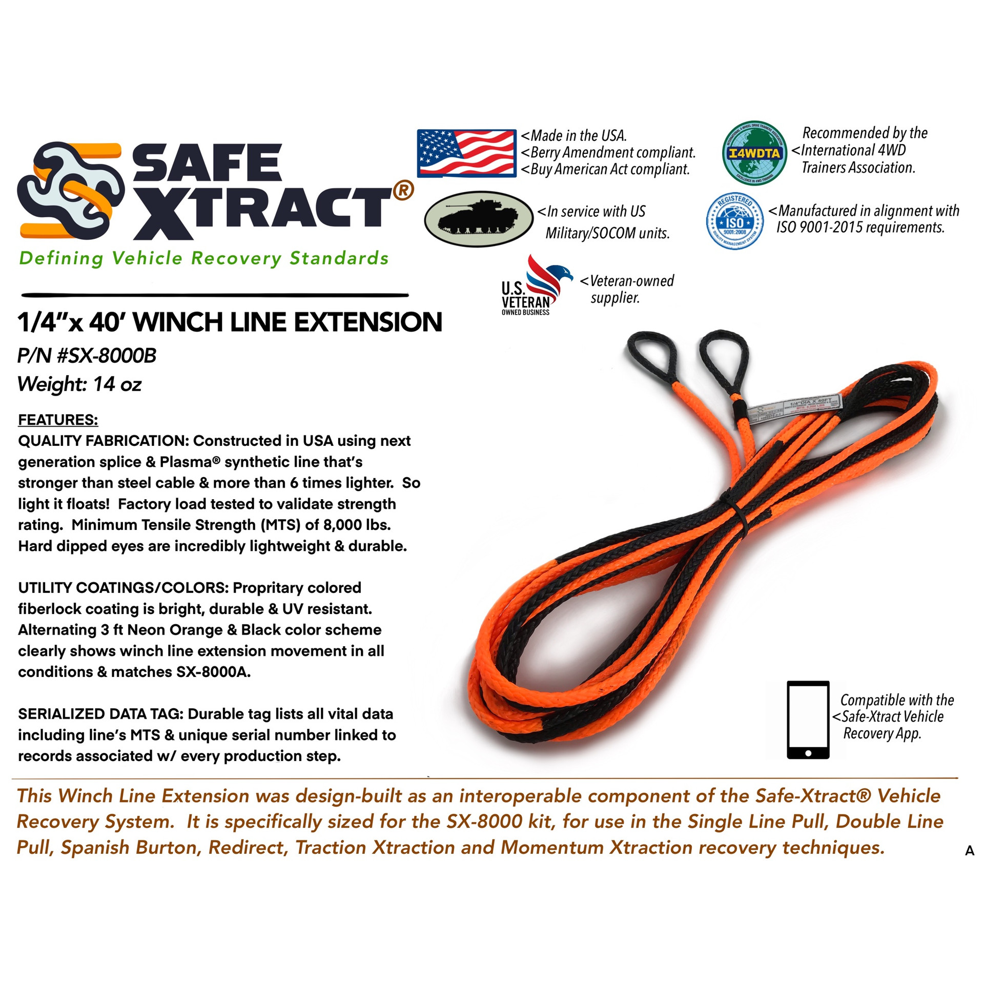 Winch Lines & Extensions Synthetic Rope Winch Line Extensions ASR