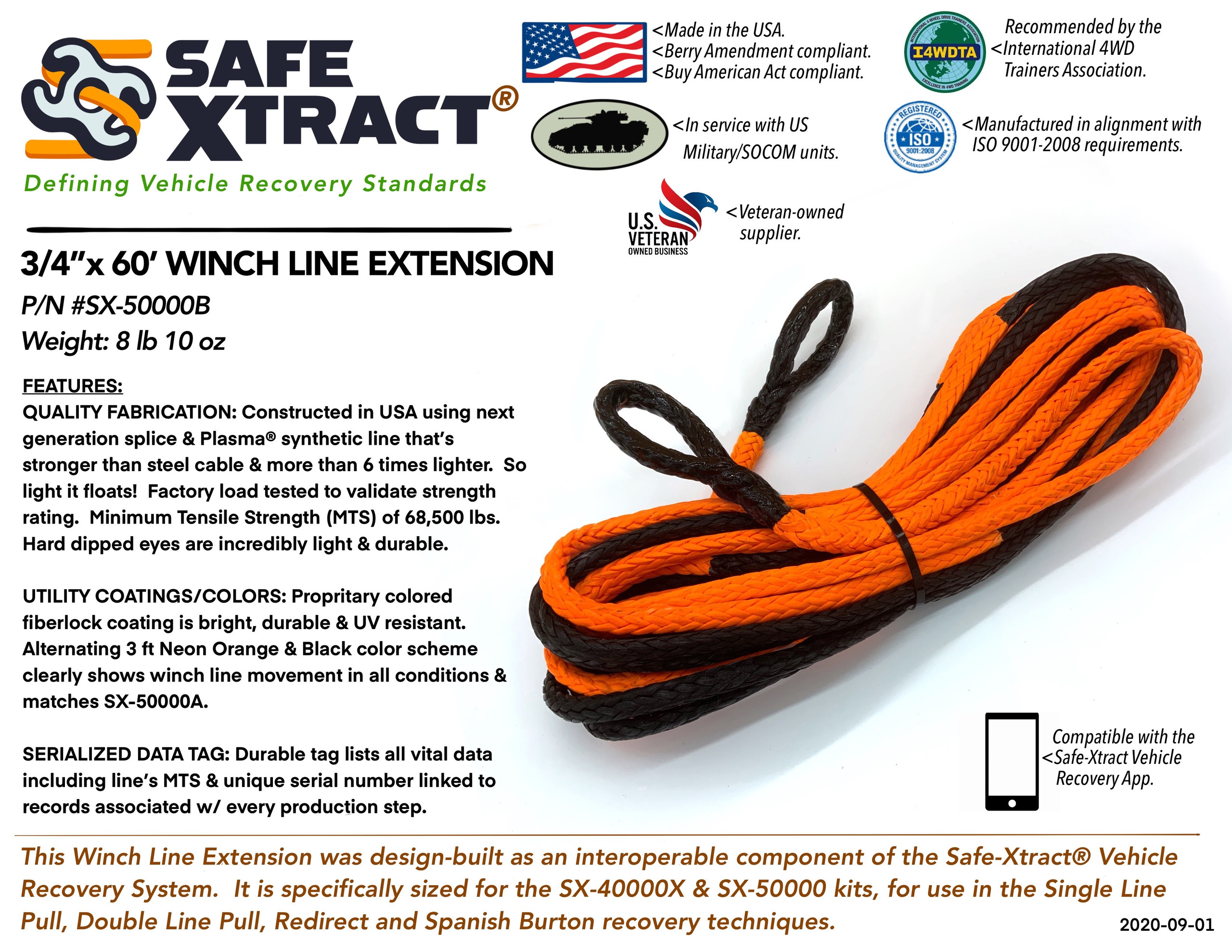 Winch Lines & Extensions Synthetic Rope Winch Line Extensions ASR