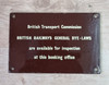 VT 5785 BRITISH TRANSPORT COMMISION  BR(W)  ENAME GENERAL BYE-LAWS PLATE