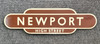 RA 6504  BR(W) ENAMEL HALF FLANGED TOTEM SIGN "NEWPORT HIGH STREET"