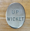 RA 7006  G.W.R. SMALL BRASS OVAL "UP WICKET" PLATE