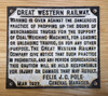 RA 7301  G.W.R. CAST IRON "PROPPING UP DOORS " NOTICE, FELIX.J.C. POLE