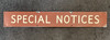 RA 7400  BR(W) ENAMEL NOTICEBOARD HEADER "SPECIAL NOTICES"