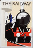 VT 2512 - LARGE ENAMEL PUB SIGN THE RAILWAY TAKING ON WATER