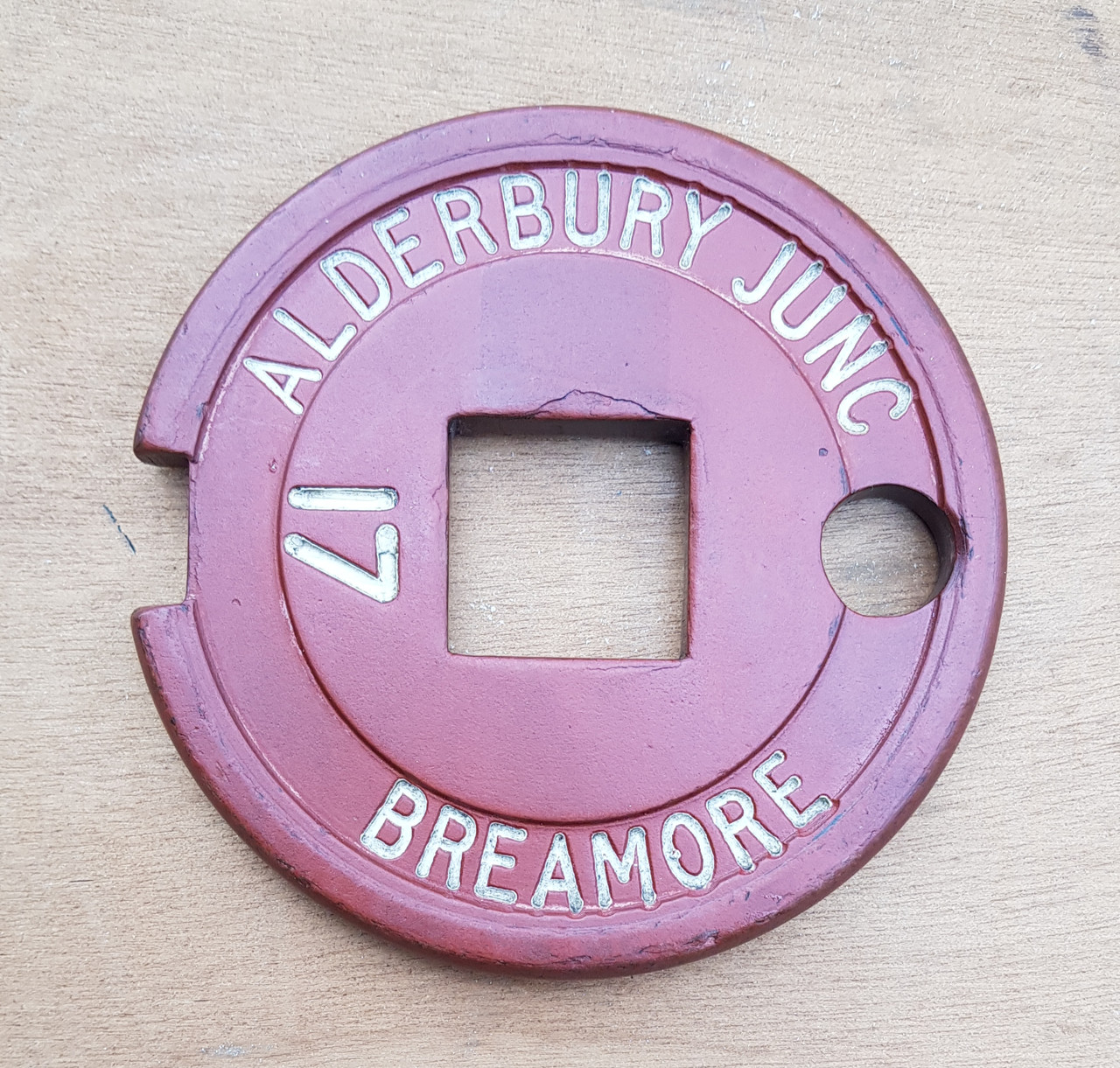 VT 4106. TYERS NO 6 FIBRE TABLET "ALDERBURY JUNC-BREAMORE"