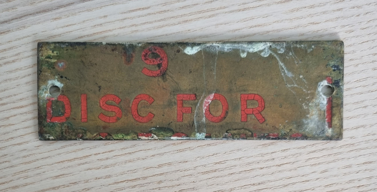 RA 6942  G.W.R. BRASS SHELF PLATE "DIDCOT NORTH" EX DIDCOT FOXHALL JUNCTION