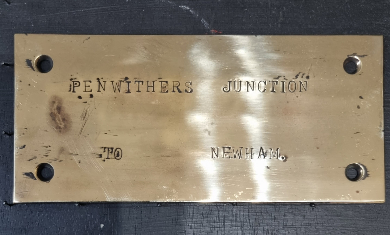 RA 7143   BRASS PLATE "PENWITHERS JUNCTION TO NEWHAM"